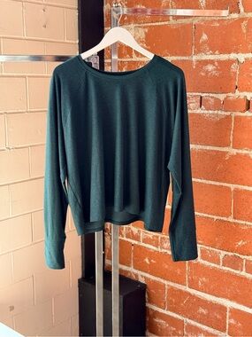 Beyond Yoga Long-Sleeve Boatneck Top in Deep Teal